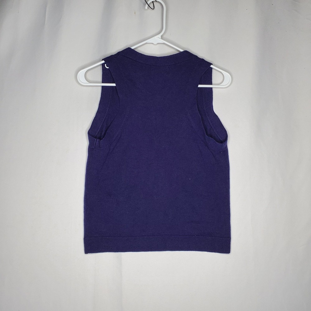 Express Design Studio Sweater Vest Women Medium Vtg 90s Y2K Purple Preppy